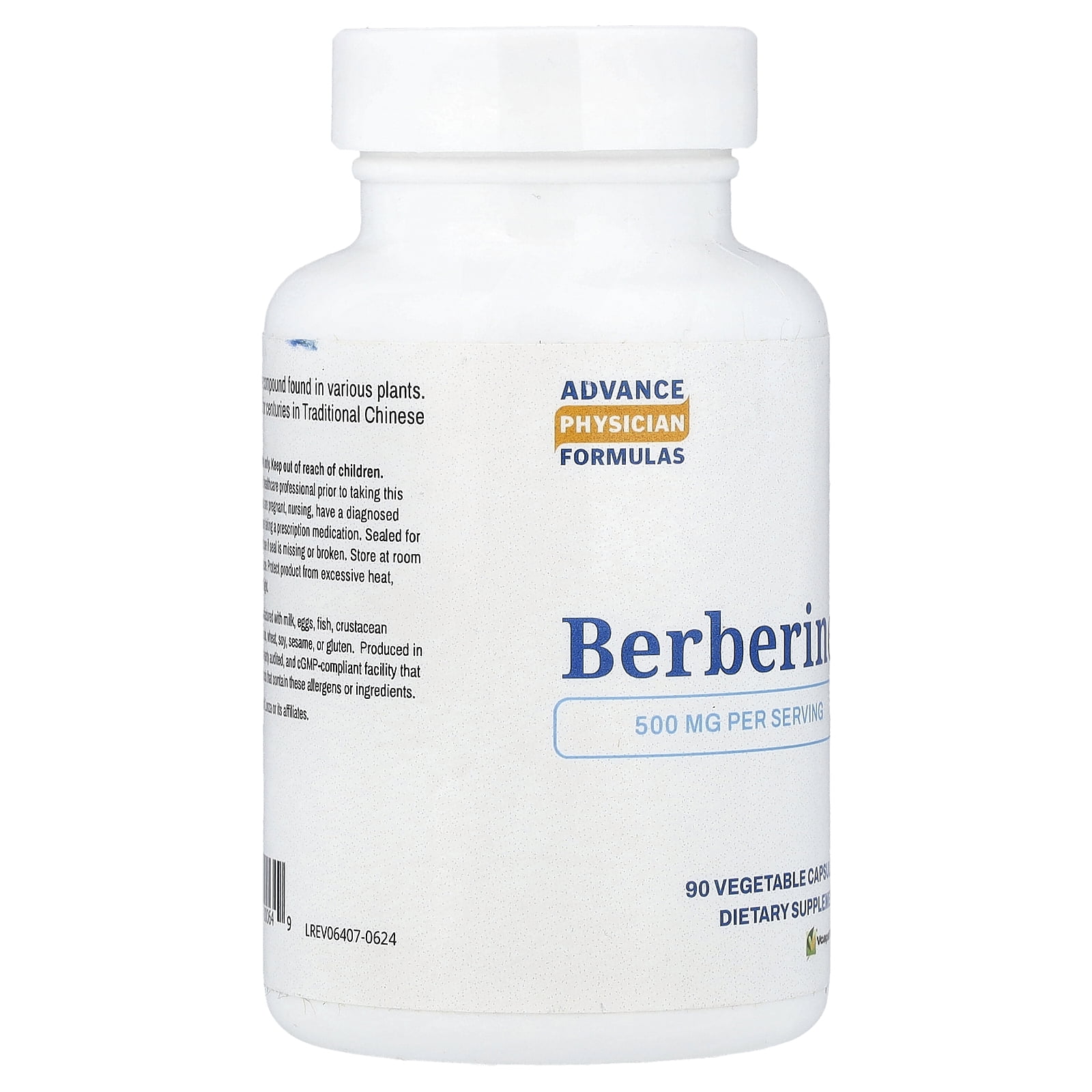 Advance Physician Formulas Berberine, 500 mg, 90 Vegetable Capsules