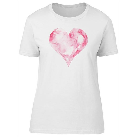 Light Pink Watercolor Heart T-Shirt Women -Image by Shutterstock, Female Small