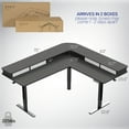 thumbnail image 4 of VIVO 2-Tier Electric 75" x 63" Corner Desk, Black Table Top, Black Frame, 4 of 8
