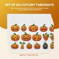 thumbnail image 2 of Non-Slip Aesthetic Placemats Durable Pumpkin with Facial Expressions Cartoonish Design Placemats - Pack Of 6 17.7x13 Inches Washable Heat-Resistant Place Mats, 2 of 5