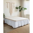 thumbnail image 2 of Blue Spring Floral Wrap Around Bed Skirts for King Bed 18" Drop, Bed Skirt with Adjustable Elastic Belt Dust Ruffle Bed Valance for Bedroom Hotel Luxury Summer Botanical Watercolor Bed Frame Cover, 2 of 7