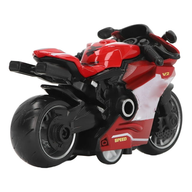 Jouets de Moto Modèle, Jouet de Moto à Rétrofriction Haute Simulation en Alliage Flexible avec Intérieur Détaillée, Finement Conçu pour Cadeaux d'Enfants Rouge, Bleu, Vert, Gris