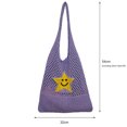 thumbnail image 3 of Bolsa coreano para mujer, de hombro de punto, de playa de malla hueca (púrpura) Ehuebsd Para Estrenar, 3 of 6