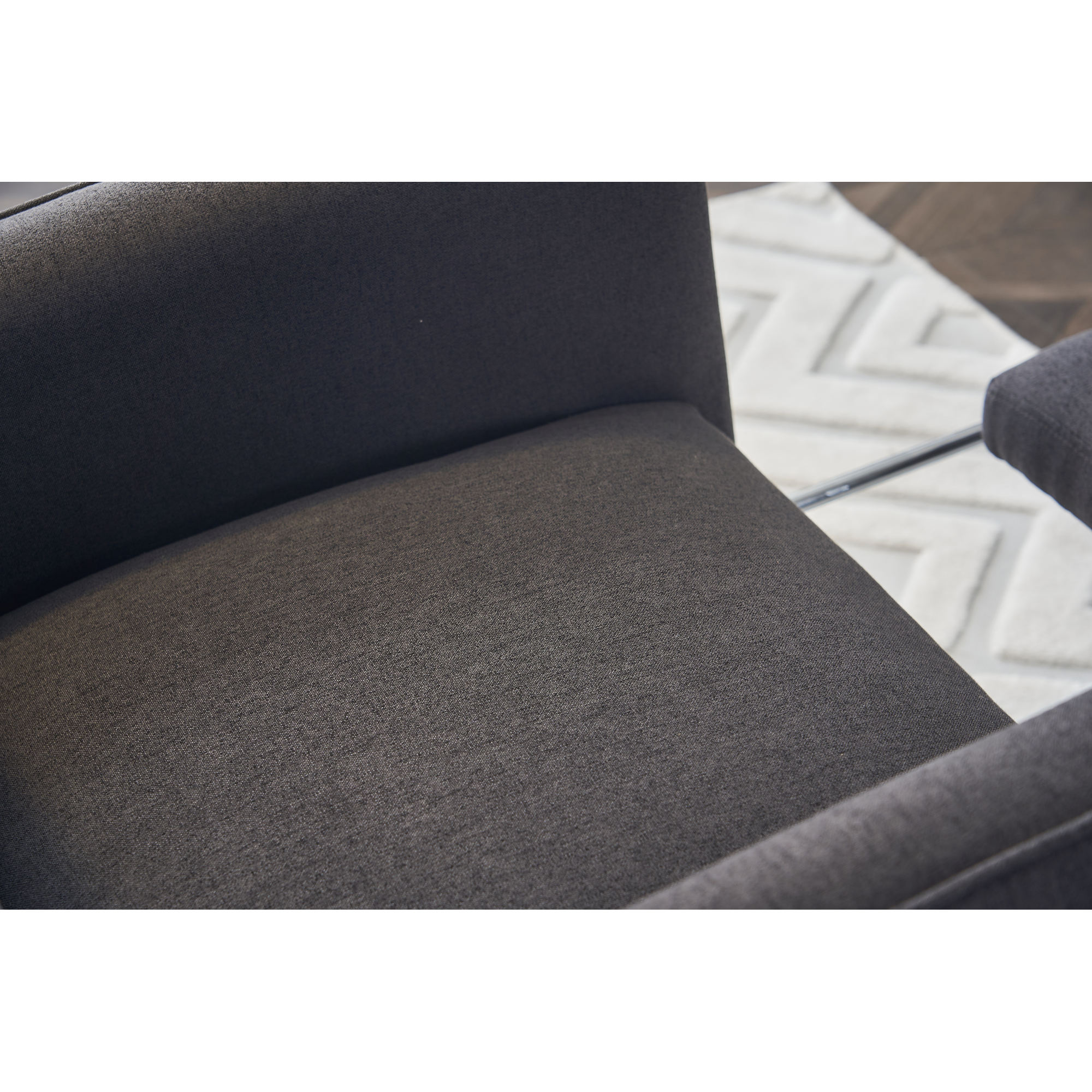 Jopath Nursery Rocking Chair,Cotton Linen Upholstered Rocking Chair with Adjustable Footrest,Glider Rocker Chair with High Backrest for Living Room,Bedroom,Dark Gray