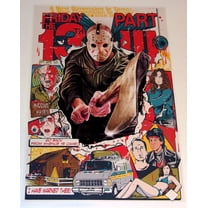 Friday the 13th 3 III 3D Alt Poster 19"x13" Jason Vorhees - Cartoon Style