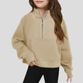 thumbnail image 2 of Godom Girls Half Zip Sweatshirt Fleece Pullover Sweatshirts Fall Winter Clothes for Teen Girls Thumb Hole, 2 of 7