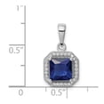 thumbnail image 6 of Auriga Fine Jewelry 925 Sterling Silver Rhodium Plated Clear and Square Blue Cubic Zirconia Pendant for Women, 6 of 6