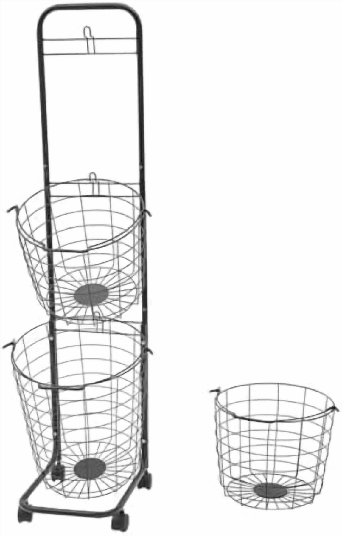 Laundry Basket on Wheels, 3 Tier Large Laundry Hampers, Rolling Stackable Storage Laundry Cart with Removable Wire Organizer Baskets Clothing Sorting Laundry Baskets