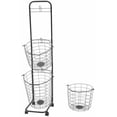 thumbnail image 6 of Laundry Basket on Wheels, 3 Tier Large Laundry Hampers, Rolling Stackable Storage Laundry Cart with Removable Wire Organizer Baskets Clothing Sorting Laundry Baskets, 6 of 7
