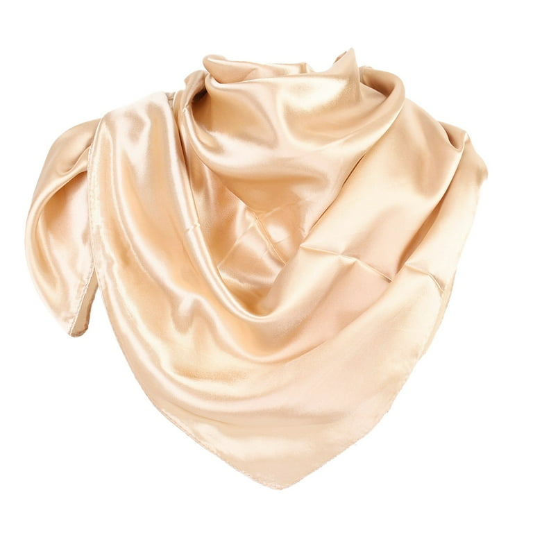 Bmisegm Women Fashion Solid Satin Square Head Scarf Lightweight