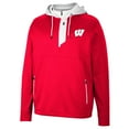 thumbnail image 2 of Men's Colosseum Red Wisconsin Badgers Luge 3.0 Quarter-Zip Hoodie, 2 of 3