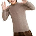 thumbnail image 1 of MeetoTime 4-18 Years Children's Knitted Undershirt Solid Color Thick Half High Neck Long Sleeved Pullover Top, 1 of 3