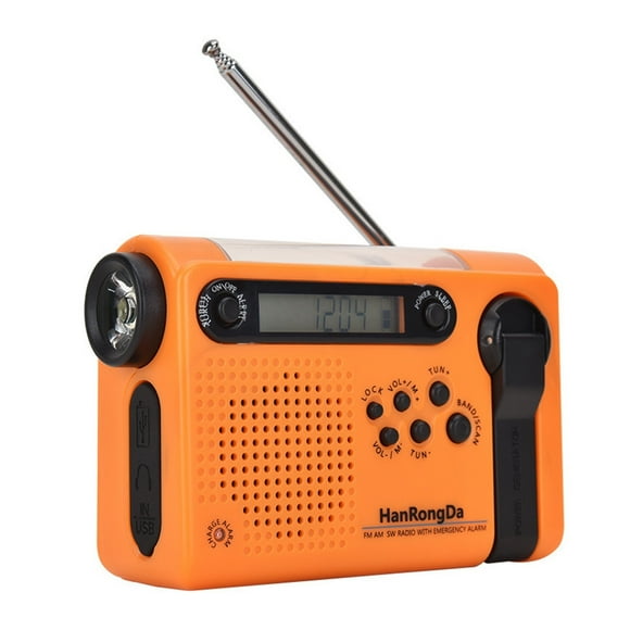 Solar Emerncy Radio with Hand Crank, Bluetooth, Multi-Function Flashlight for Outdoor Survival, Disaster Preparedness, and Portable Lighting ,Handy Bright