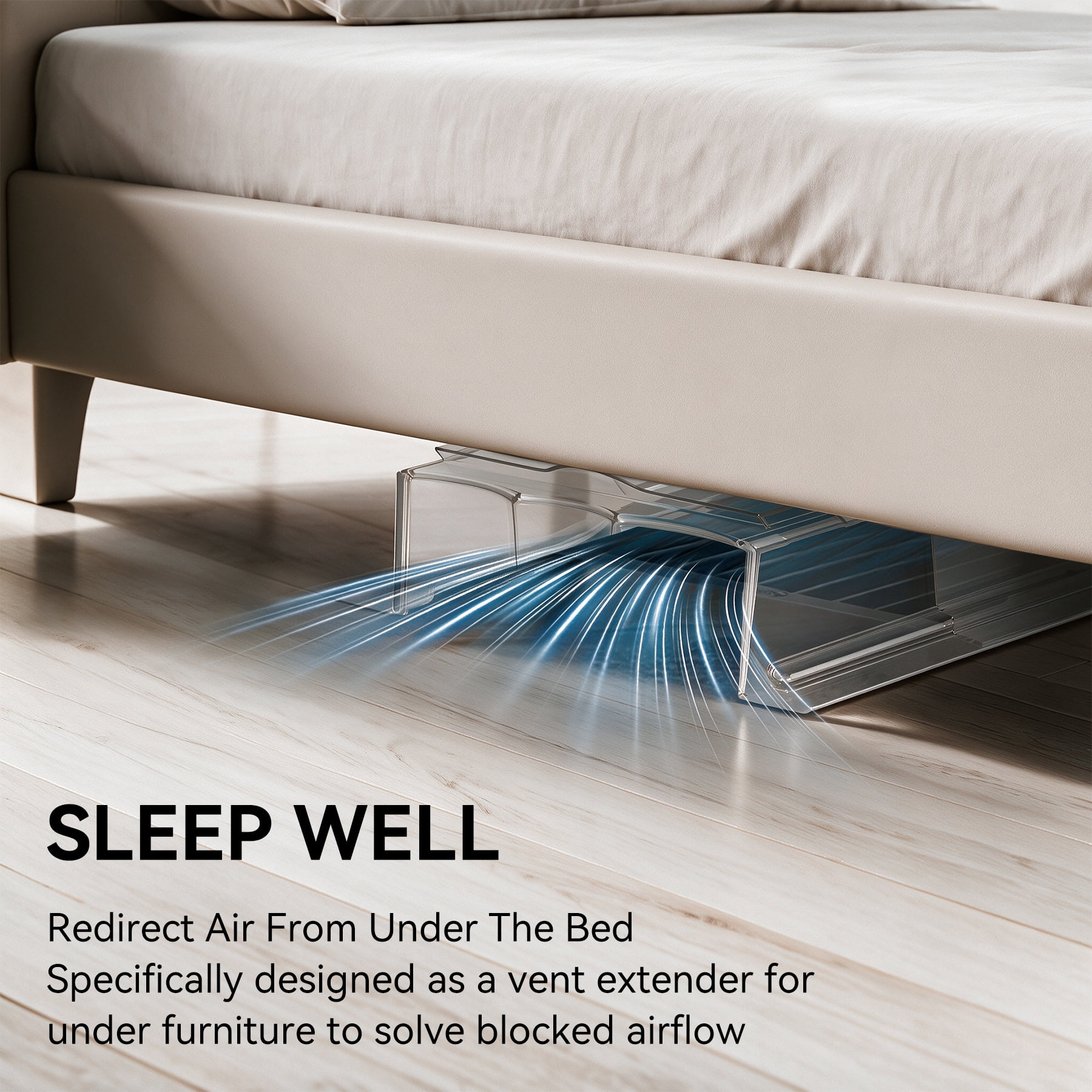 Sideways Magnetic Vent Extender for Under Furniture, Floor Resiter Vent Deflector Fits Vents 3" - 6" Wide (1PCS)
