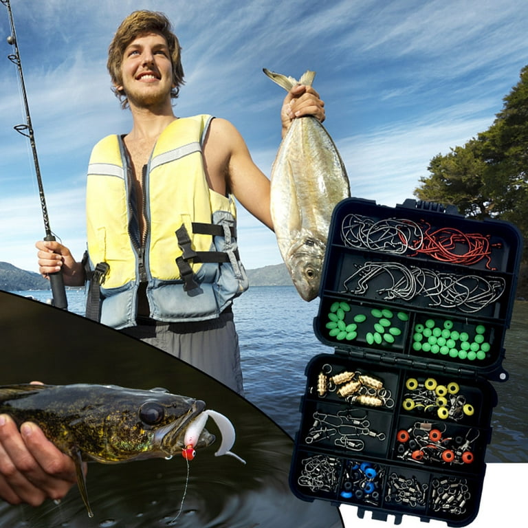 Heiheiup Accessories Kit Fishing Set 172PCS Tackle Hook Case Fish Box Parts  Fish Fishing Cat Gear 