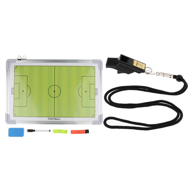 Tablero del entrenador de las tácticas del fútbol, colgante del fútbol del portapapeles del entrenamiento de la aleación de aluminio DYNWAVEMX Silbato de los entrenadores del tablero de fútbol