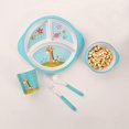 thumbnail image 2 of Kids Dinnerware Set Bamboo 5 Pcs with Plate Bowl Cup Fork Spoon (Giraffe), 2 of 5