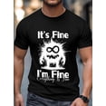 thumbnail image 4 of Men's T-Shirt,Short Sleeve Tee Shirt Casual Tops Black Monster Crew Neck T Shirts for Men, 4 of 8