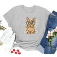 thumbnail image 2 of Hauts d'Été Grande Taille pour Femmes, T-shirt à Col Rond avec Imprimé Lapin, Manches Courtes, Blouse Décontractée Ample, T-shirt à Col en V pour Femmes en Liquidation, 2 of 4