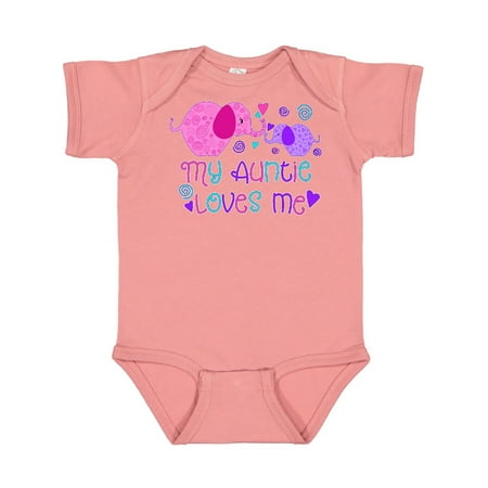 

Inktastic My Auntie Loves Me- cute elephants Gift Baby Boy or Baby Girl Bodysuit