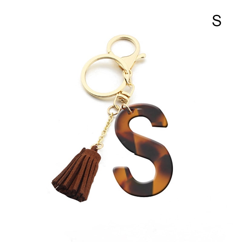 Luxury Key Ring Letter L Genuine Gold-Plated Keychain Keyring 