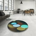 thumbnail image 4 of Ahgly Company Machine Washable Indoor Round Transitional Midnight Gray Area Rugs, 4' Round, 4 of 7