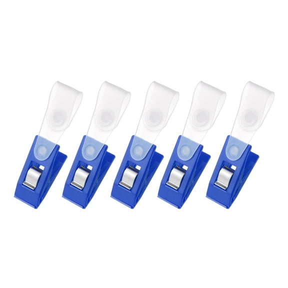 Uxcell Garden Flag Clips, 5 Pcs Garden Flag Stoppers Anti-Wind Plastic Small Flagpole Holder Outdoor Yard Accessories for Party Wedding Decoration, Blue