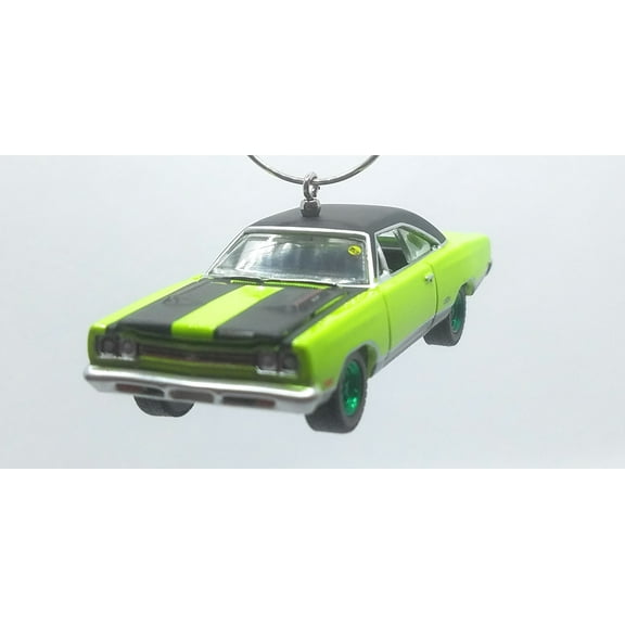 Christmas Ornament for 1969 Plymouth Hemi GTX Lime Green/Black Roof Greem Rims Ltd Ed