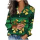 thumbnail image 3 of TaTaai Ladies Fashion St. Patrick's Day Printed Satin Long Sleeve Shirt Lapel Button Down Casual Loose Blouse Satin Top for Daily Party Work Vacation Spring Winter Wear Gift, 3 of 5