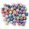 10mm Colored Round Beads Polymer Clay Beads DIY Craft Beads for Bracelet Necklace Fimo Jewelry Accessory (Mixed Color), 50pcs Pack