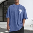 thumbnail image 2 of Mens T-Shirt Cotton Crew Neck Short Sleeve Regular Fit T Shirt Raglan Soft Lightweight Summer Casual Tops Navy XXL, 2 of 5