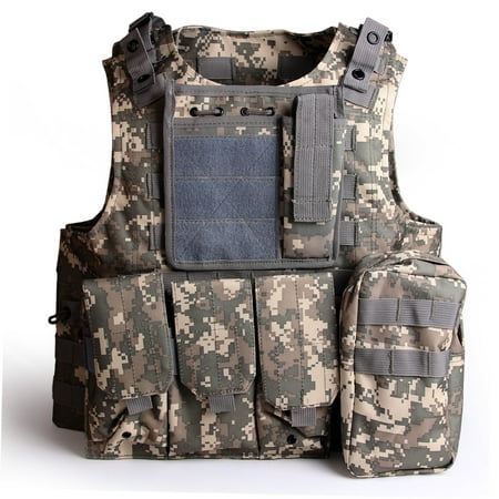 SOLOMONE CAVALLI Tactical Molle Combat Vest Airsoft camouflage Police Fully (Best Rated Tactical Vests)
