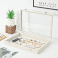 thumbnail image 4 of Coward Jewelry Organizer Box, Beige Velvet Blank Display Tray Case with Lid for Storage Necklaces Bracelets Rings Beads and Jewelry Accessories, 4 of 6