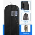 thumbnail image 7 of MISSLO 43" Garment Bags for Hanging Clothes Protector Suit Bags for Travel with Handles Gusseted Storage Closet Coat, Jackets, Dress Cover, Black, 3 Pack, 7 of 7