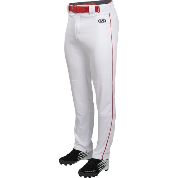 Rawlings Youth Launch 1/8" Piped Pant | White/Scarlet | XLRG