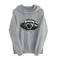 thumbnail image 3 of UTSJKR Football Sweatshirt for Women Game Day Graphic Hoodies Casual Long Sleeve 2025 Winter Fall Pullover Comfort Hoodie Gray S, 3 of 4
