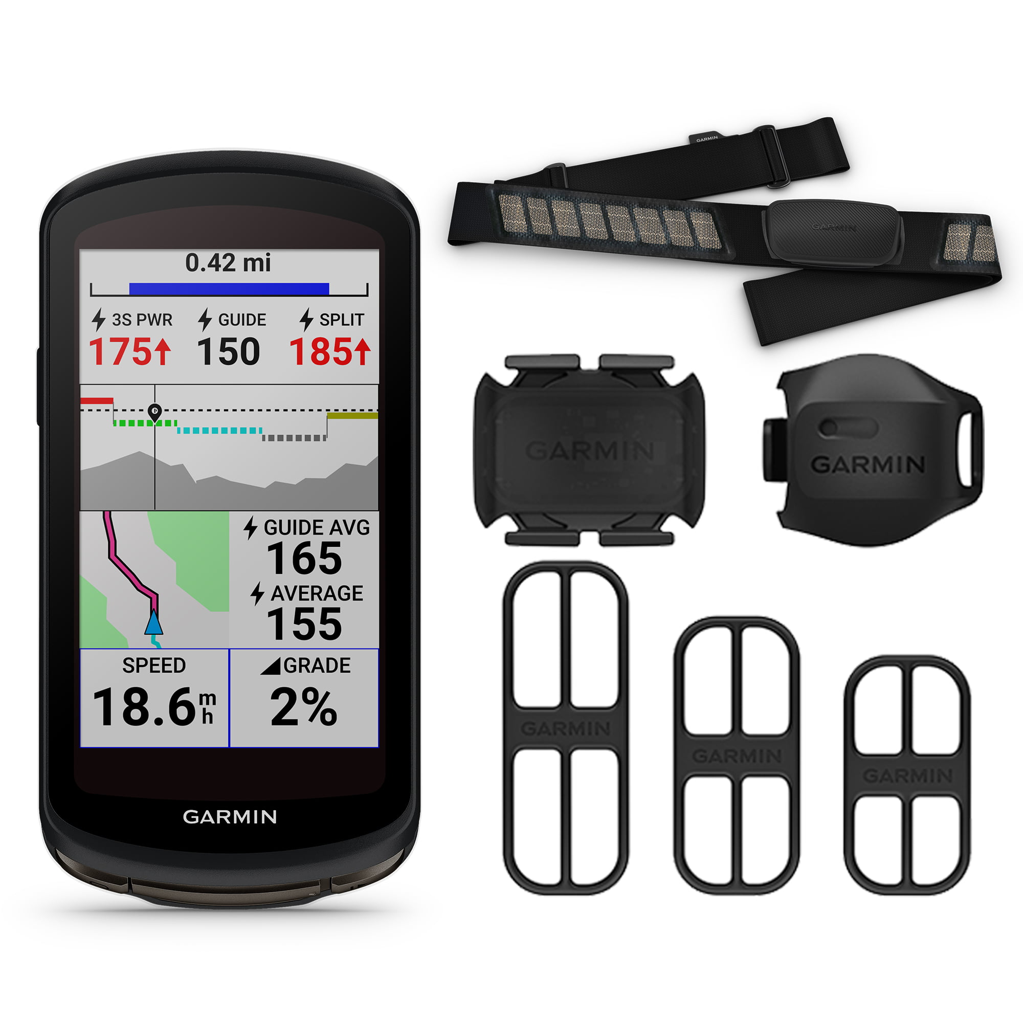 udledning udgør fotografering Garmin Edge 1040 GPS Bike Computer Sensor Bundle with Garmin HRM-Dual  Monitor, Speed & Cadence Sensors - Walmart.com