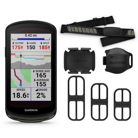 Garmin Edge 1040 GPS Bike Computer Sensor Bundle with Garmin HRM-Dual Monitor, Speed & Cadence Sensors