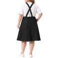 thumbnail image 3 of Agnes Orinda Women's Plus Size Overall Dresses Button Up Adjustable Strap Denim Midi Dress, 3 of 5