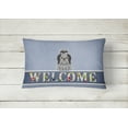 thumbnail image 2 of Carolines Treasures BB5670PW1216 Shih Tzu Black Silver Welcome Canvas Fabric Decorative Pillow, 12H x16W, multicolor, 2 of 3