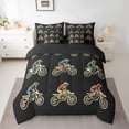 thumbnail image 2 of jejeloiu Extreme Speed Sport 7pcs Bedding Comforter Set,Beige Motorcycle Queen Bedding Sets For Boys Teens Reversible, 2 of 8