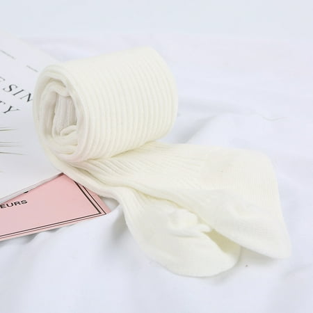 

Toddler Baby Girls Autumn Winter Tights Warm Ribbed Stockings Cotton Warm Pantyhose Tight White 3-4 Years