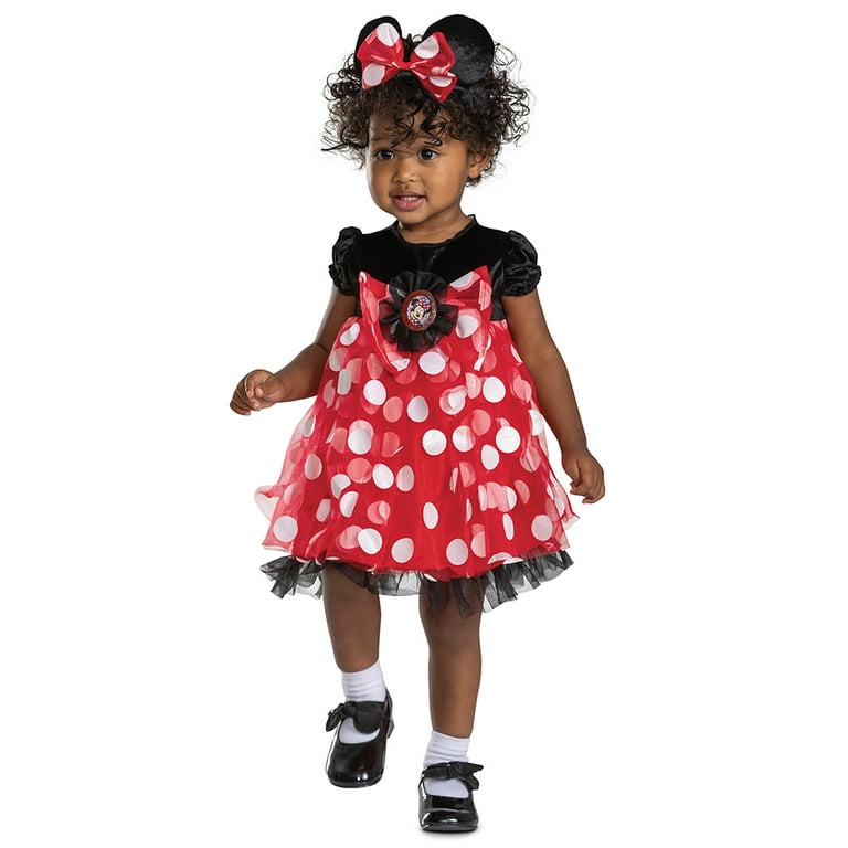 Disney Minnie Mouse Costume for Infant, Red Polka Dot, Size 6-12M