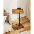 thumbnail image 6 of Sofa Arm Tray Table - 360° Swivel Height Adjustable End Table, Small Snack Side Table for Couch, C Shaped Table for Bed, Chair or TV Tray Table(Rustic Brown), 6 of 18