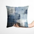 thumbnail image 4 of Blue Velvet Abstract Pillow Covers Set of 2 Modern Accent Navy Gray Throw Pillow Cover Soft Elegant Decorative Couch Cushion Cover for Bed Living Room Outdoor Sofa Pillowcases 16x16 Inches, 4 of 6