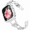 thumbnail image 1 of wonima44 Compatible with Apple Watch Bands for Women 40mm 41mm 44mm 45mm 42mm 46mm, Bow Jewelry Diamond Rhinestone Link Bracelet with 2 in 1 Waterproof Case for iWatch Series 11/10/9/8/7/6/5/4 SE3/2/1, 1 of 1