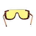 thumbnail image 2 of Womens Semi Rimless Flat Top Thick Plastic Shield Sunglasses Tortoise Gold Orange, 2 of 4