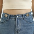 thumbnail image 5 of 8 Set Pant Waist Tightener Flower Buttons Pins For Loose Jeans, 2025 New Adjustable Waist Buckle Extender Set Pants Clips, Pant Waist Tightener, Flower Shaped Pins, No Sewing For Jeans, Skirts, 5 of 7