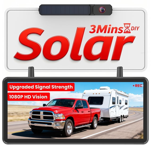 Cámara de reversa AUTO-VOX Solar inalámbrica 7.2" HD DVR