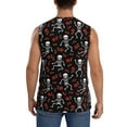thumbnail image 4 of Pofeuu Skeleton with Roses Print Men's Muscle T-Shirt, Sleeveless, Muscle Tank, Classic Muscle Tee Top For Men Casual Sleeveless Muscle T-Shirt Trendy Clothes-Large, 4 of 7